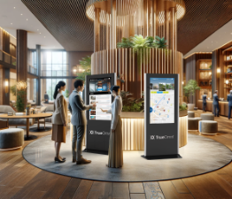 TrueOmni connected guest touchpoints in a hotel lobby