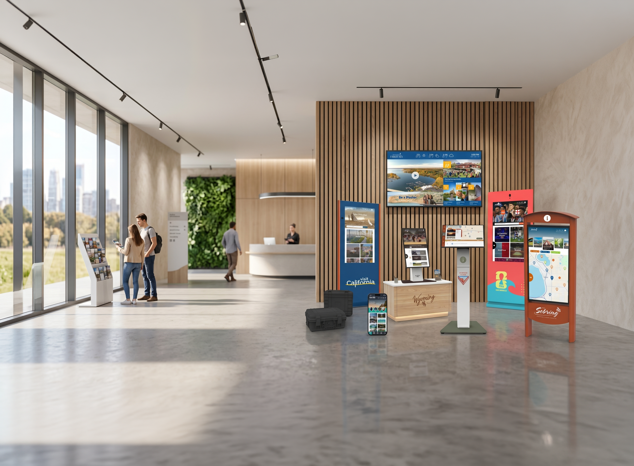 TrueOmni interactive kiosks and digital signage in a destination welcome center